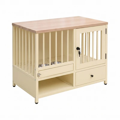 Gambar Pet Kingdom Sabine Kabinet Perlengkapan Hewan Dengan Laci Penyimpanan - Krem Beige