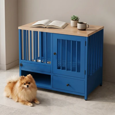 Gambar Pet Kingdom Sabine Kabinet Perlengkapan Hewan Dengan Laci Penyimpanan - Biru Tua