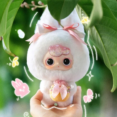 Gambar Baby Three Gantungan Kunci Boneka Oo Zai Spring Flower Fortune Random