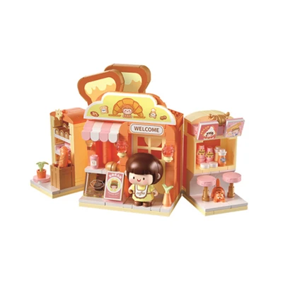 Gambar Bricks Kingdom Four Seasons Street View Bakery Set 320 Pcs - Oranye