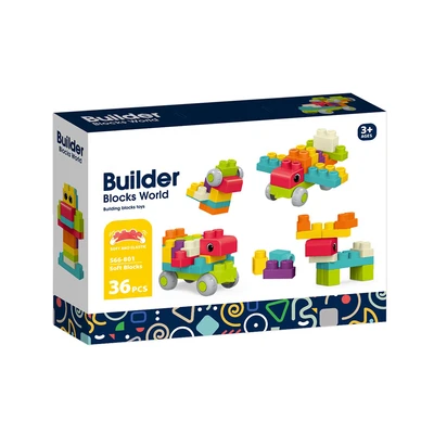 Gambar Bricks Kingdom Builder Blocks World Soft & Elastis Set 36 Pcs - Mix