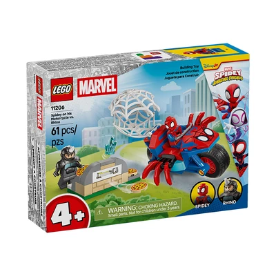 Gambar LEGO Marvel Spidey On His Motorcycle Vs Rhino Set 61 Pcs 11206 - Mix