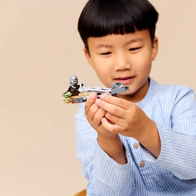 Gambar LEGO Star Wars The Mandalorian & Grogus Speed Bike Set 58 Pcs 75436 - Mix