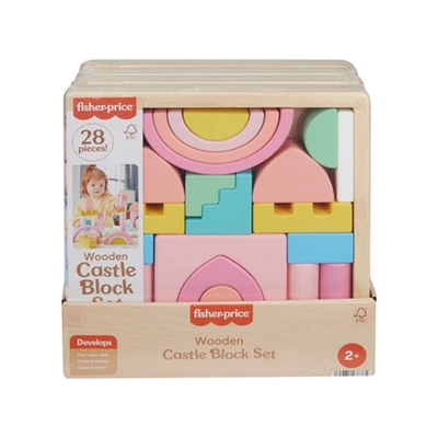 Gambar Fisher Price Castle Block Kayu Set 28 Pcs - Mix