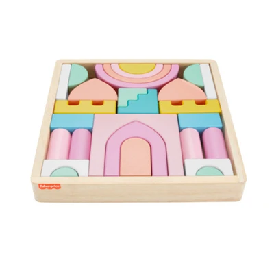 Gambar Fisher Price Castle Block Kayu Set 28 Pcs - Mix