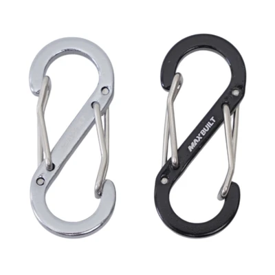 Gambar Maxbuilt Karabiner S Aluminium 40 mm Set 2 Pcs - Hitam/Silver