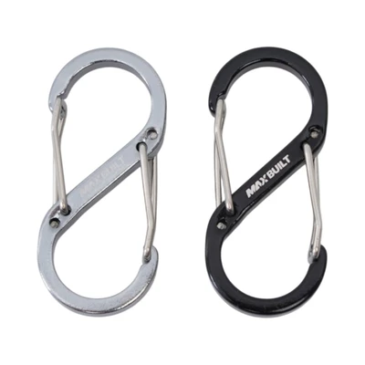 Gambar Maxbuilt Karabiner S Aluminium 50 mm Set 2 Pcs - Hitam/Silver