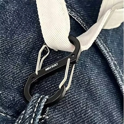Gambar Maxbuilt Karabiner S Aluminium 50 mm Set 2 Pcs - Hitam/Silver