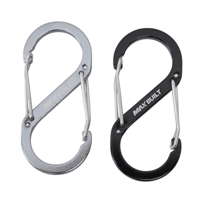 Gambar Maxbuilt Karabiner S Aluminium 60 mm Set 2 Pcs - Hitam/Silver