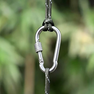 Gambar Maxbuilt Karabiner Dengan Lock Stainless Steel 4x40 mm Set 2 Pcs - Silver