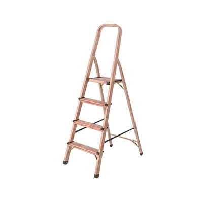 Gambar Fixsteps Tangga Lipat Aluminium 1.4 Meter 4 Step - Cokelat Natural