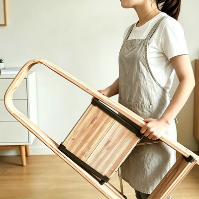 Gambar Fixsteps Tangga Lipat Aluminium 1.4 Meter 4 Step - Cokelat Natural