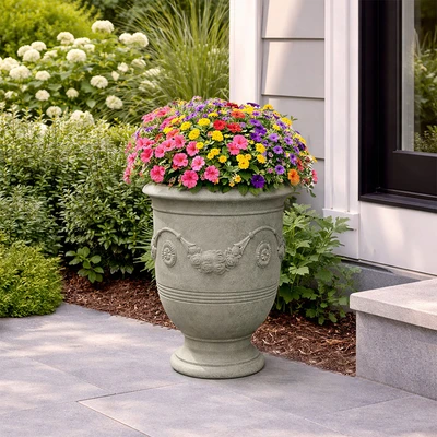 Gambar Soleil Regalia Classic Pot Tanaman Plastik 33x33x41 cm - Putih Ivory