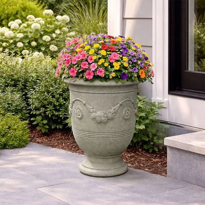 Gambar Soleil Regalia Classic Pot Tanaman Plastik 41x41x50 cm - Putih Ivory