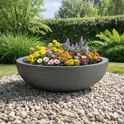 Gambar Soleil Arcadia Classic Pot Tanaman Plastik 80x80x20 cm - Abu-Abu