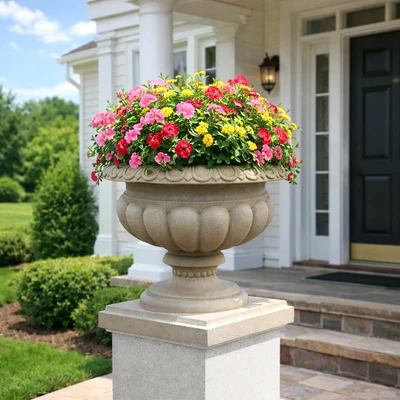 Gambar Soleil Sonata Classic Pot Tanaman Plastik 55x55x47 cm - Putih Ivory
