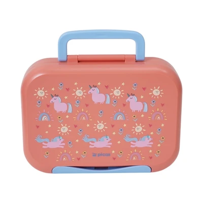 Gambar Picas Critter Kotak Makan Dengan Botol Vacuum Flask Set 3 pcs - Pink