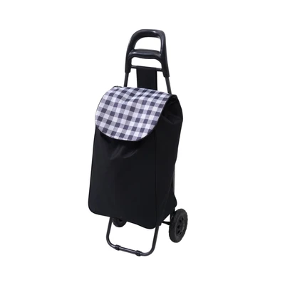 Gambar Passport Troli Belanja Checkered - Hitam