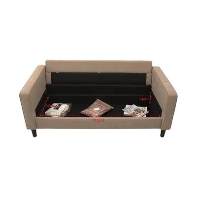 Gambar Selma Theodore Sofa Dengan Penyimpanan Fabric 3 Seater - Krem Beige