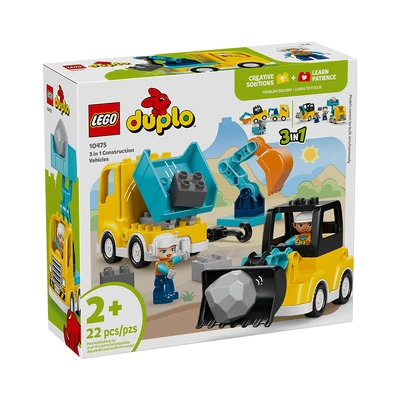 Gambar LEGO Duplo 3 In 1 Construction Vehicles Set 22 Pcs 10475 - Mix