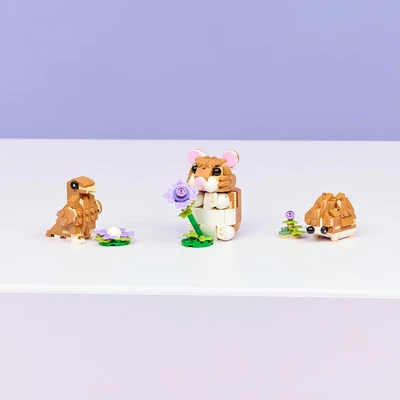 Gambar LEGO Creator 3 In 1 Cute Hamster A Flower Set 166 Pcs 31376 - Cokelat