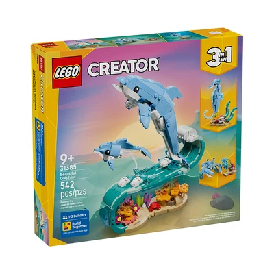 Gambar LEGO Creator 3 In 1 Sea Animals Beautiful Dolphins Set 542 Pcs 31385 - Biru