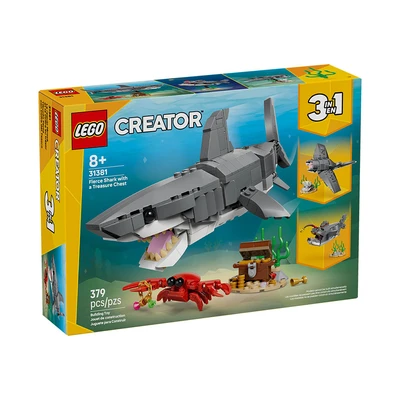 Gambar LEGO Creator 3 In 1 Fierce Shark A Treasure Chest Set 379 Pcs 31381 - Abu-abu