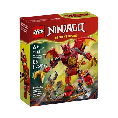 Gambar LEGO Ninjago Dragons Rising Kais Dragon Mech Battle Pack Set 85 Pcs 71851 - Merah
