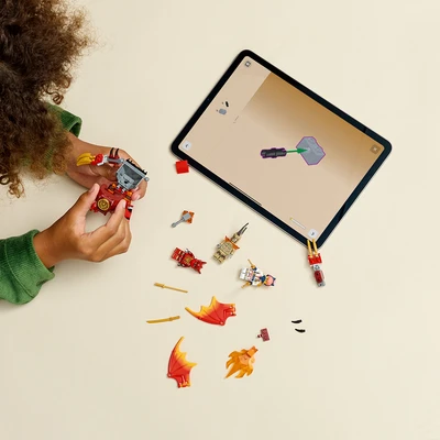 Gambar LEGO Ninjago Dragons Rising Kais Dragon Mech Battle Pack Set 85 Pcs 71851 - Merah