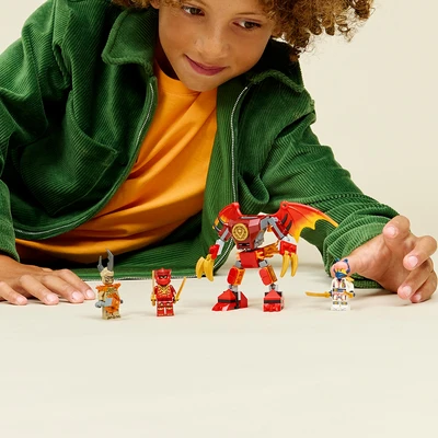 Gambar LEGO Ninjago Dragons Rising Kais Dragon Mech Battle Pack Set 85 Pcs 71851 - Merah