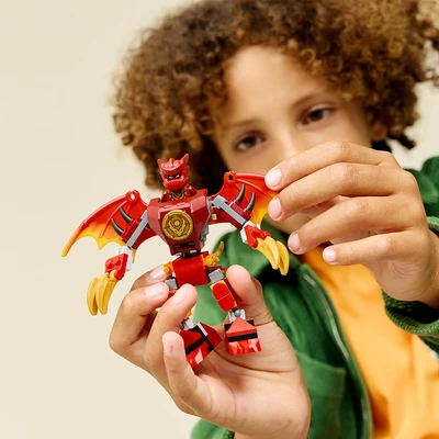 Gambar LEGO Ninjago Dragons Rising Kais Dragon Mech Battle Pack Set 85 Pcs 71851 - Merah