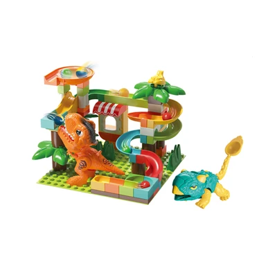 Gambar Bricks Kingdom Big Building Blocks Slide Series Dinosaur Ejection Slide Set 78 Pcs - Mix