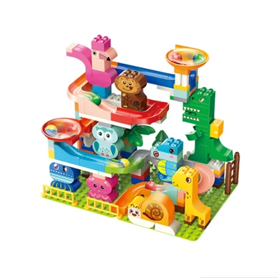 Gambar Bricks Kingdom Big Building Blocks Slide Series Animal Party Suppage Set 210 Pcs - Mix