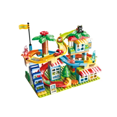 Gambar Bricks Kingdom Big Building Blocks Slide Series Jungle Roller Coaster Set 116 Pcs - Mix