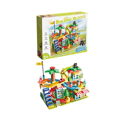 Gambar Bricks Kingdom Big Building Blocks Slide Series Jungle Roller Coaster Set 116 Pcs - Mix