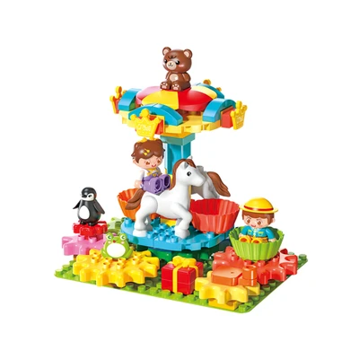 Gambar Bricks Kingdom Big Building Blocks Creative Series Colorful Carousel Set 68 Pcs - Mix