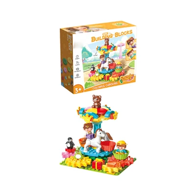 Gambar Bricks Kingdom Big Building Blocks Creative Series Colorful Carousel Set 68 Pcs - Mix