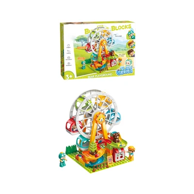 Gambar Bricks Kingdom Big Building Blocks Slide Series Bear Playground Set 81 Pcs - Mix