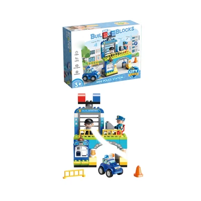 Gambar Bricks Kingdom Big Building Blocks City Series Mini Police Station Set 63 Pcs - Mix