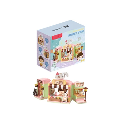Gambar Bricks Kingdom Four Seasons Pellet Street View Cafe Set 280 Pcs - Mix