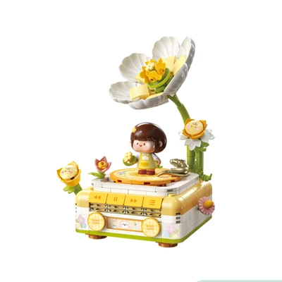 Gambar Bricks Kingdom Building Blocks Rorojump Gramophone Set 324 Pcs - Kuning/putih
