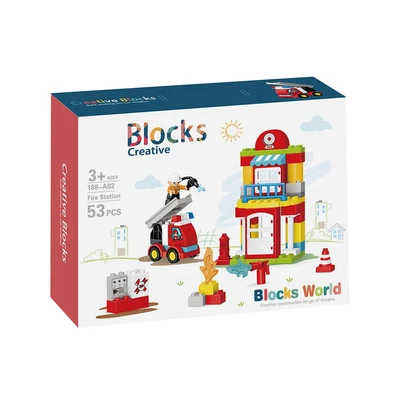 Gambar Bricks Kingdom Blocks Creative Fire Station Set 53 Pcs - Mix
