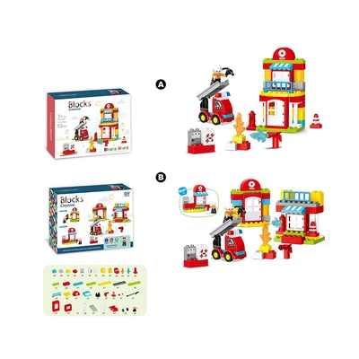 Gambar Bricks Kingdom Blocks Creative Fire Station Set 53 Pcs - Mix