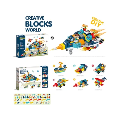 Gambar Bricks Kingdom Creative Blocks World Space Ship Set 183 Pcs - Mix