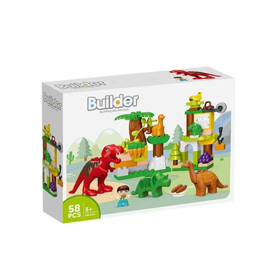 Gambar Bricks Kingdom Builder Building Blocks Dino Set 58 Pcs - Mix