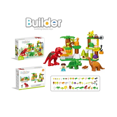 Gambar Bricks Kingdom Builder Building Blocks Dino Set 58 Pcs - Mix