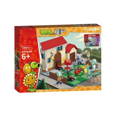 Gambar Bricks Kingdom Diy Blocks Yard Plants Vs Zombies Set 320 Pcs - Mix