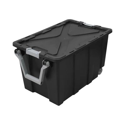 Gambar Maxbuilt Kotak Penyimpanan Dengan Handle & Roda 120 Liter - Hitam