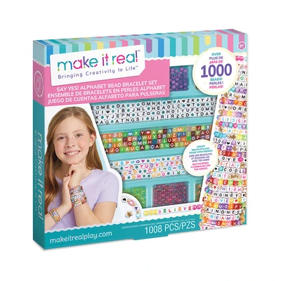 Gambar Make It Real Set DIY Say Yes Alphabet Bead Bracelet - Mix