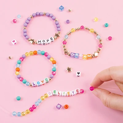 Gambar Make It Real Set DIY Say Yes Alphabet Bead Bracelet - Mix